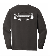 Load image into Gallery viewer, Hook & Horns Long Sleeve Pocket Tee in Pepper