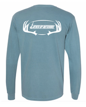 Load image into Gallery viewer, Hook & Horns Long Sleeve Pocket Tee in Ice Blue