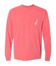 Load image into Gallery viewer, Fish Hook Long Sleeve Pocket Tee in Watermelon