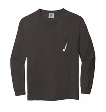 Load image into Gallery viewer, Hook & Horns Long Sleeve Pocket Tee in Pepper