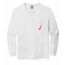 Load image into Gallery viewer, Fish Hook Long Sleeve Pocket Tee in White