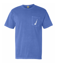 Load image into Gallery viewer, Fish Hook Short Sleeve Pocket Tee in Flo Blue