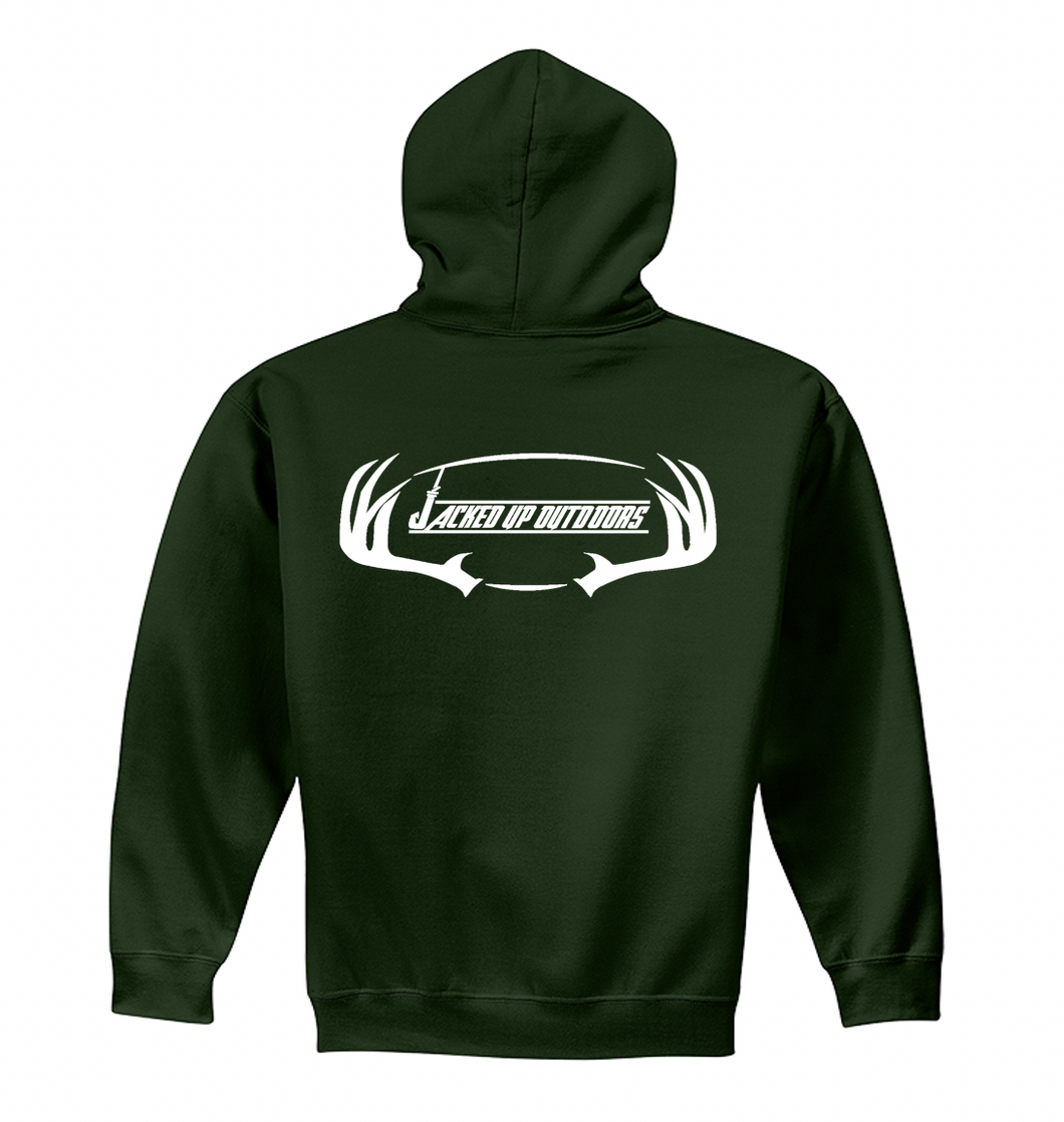 Horns Hoodie in Forest Green