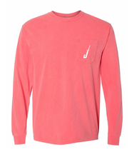 Load image into Gallery viewer, Fish Hook Long Sleeve Pocket Tee in Watermelon
