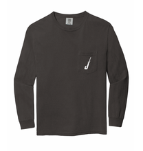 Load image into Gallery viewer, Hook &amp; Horns Long Sleeve Pocket Tee in Pepper
