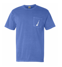 Load image into Gallery viewer, Fish Hook Short Sleeve Pocket Tee in Flo Blue
